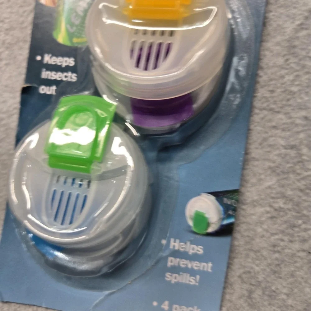 Jokari Can Caps Locking Top 4 Pack‎ Soda Can Covers Spill Proof Keep Bugs Out